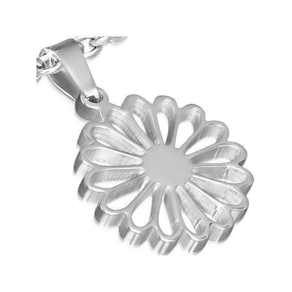 Set inox cu floricele cercei si pandant [2]